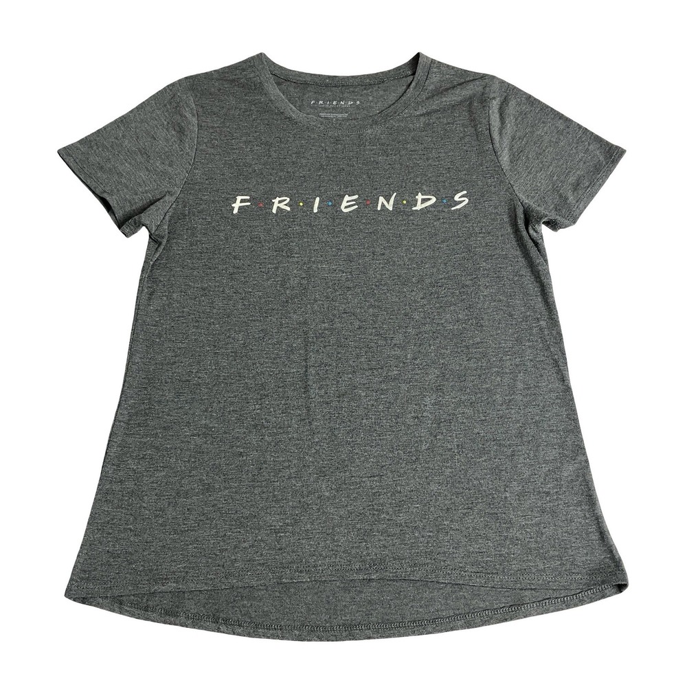 Friends Graphic T-Shirt Women Large Gray‎ Short Sleeve Logo High Low Casual Tee